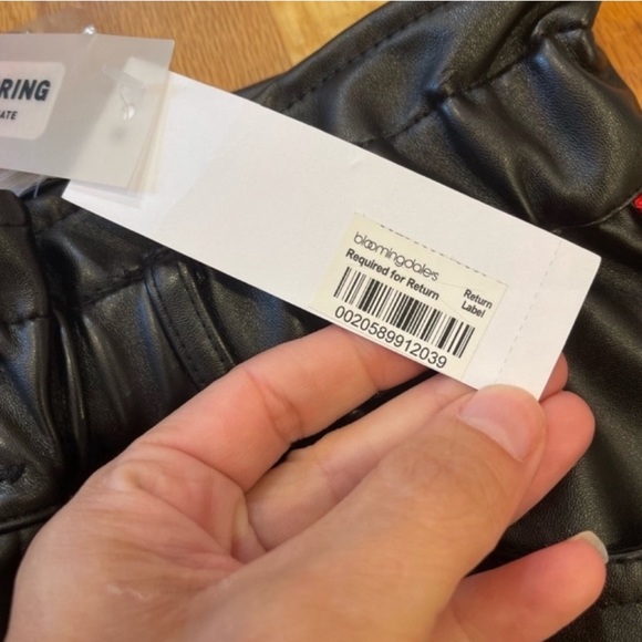 Sunset + Spring black faux leather mini skirt with red side stripes - Picture 7 of 11